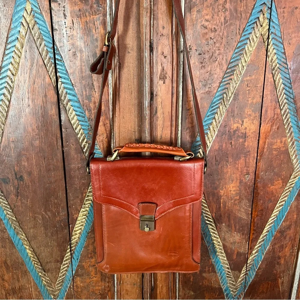 Small Leather Briefcase: Leather Men's Handbag & Brown Shoulder Bag